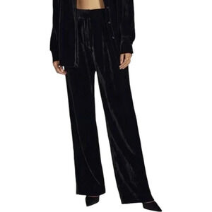 Favorite Daughter Black Velvet Wide Leg Pants 6